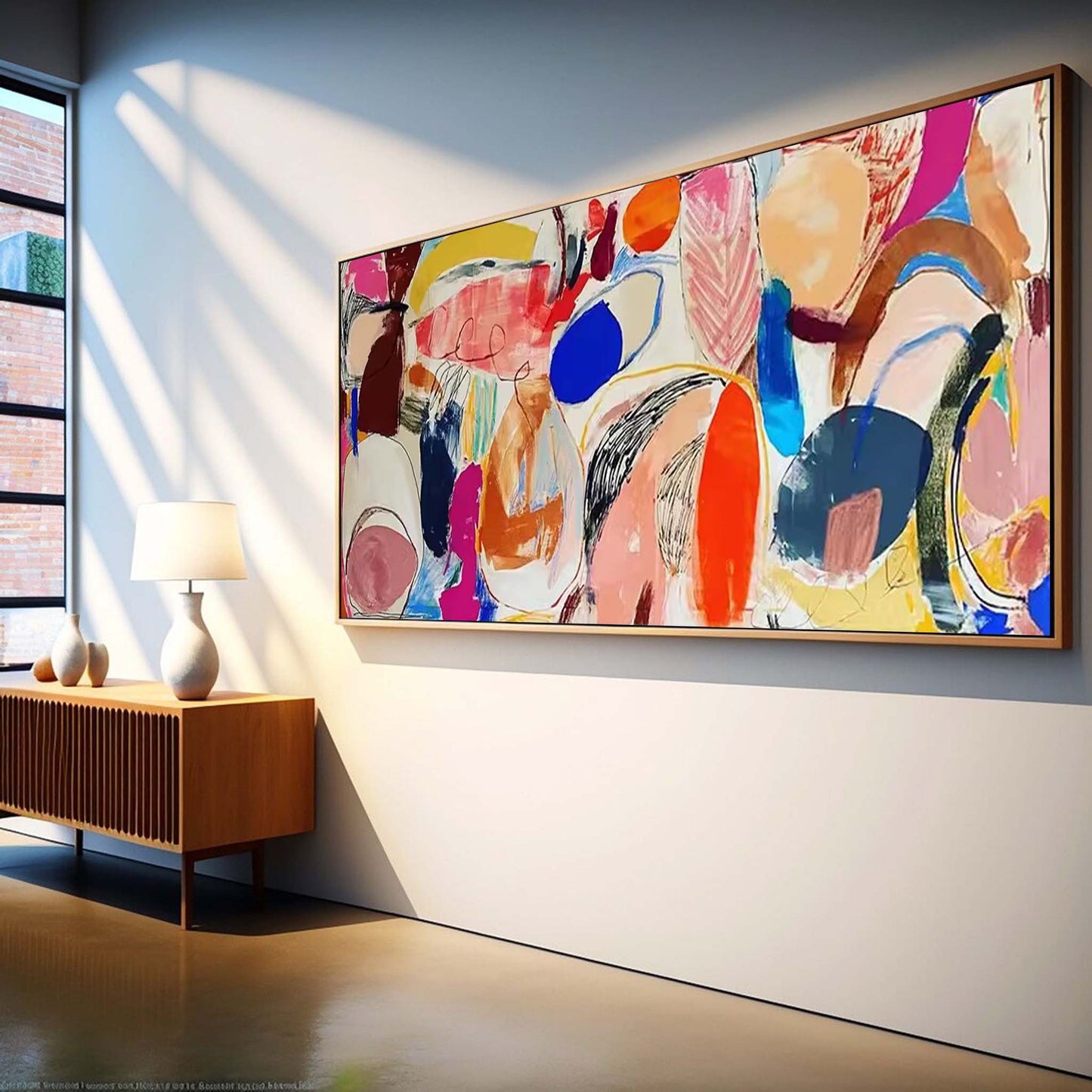 Eclectic Forms - Horizontal Wall Art Colorful Abstract Canvas