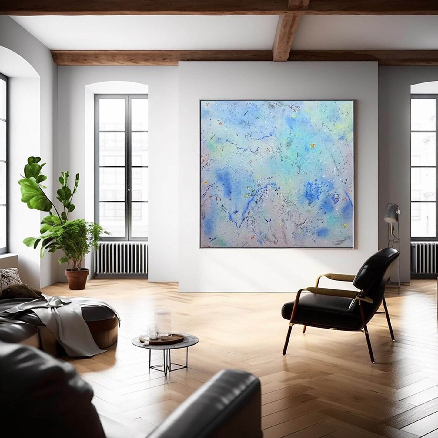 Celestial Dream - Ethereal Blue White Abstract Painting