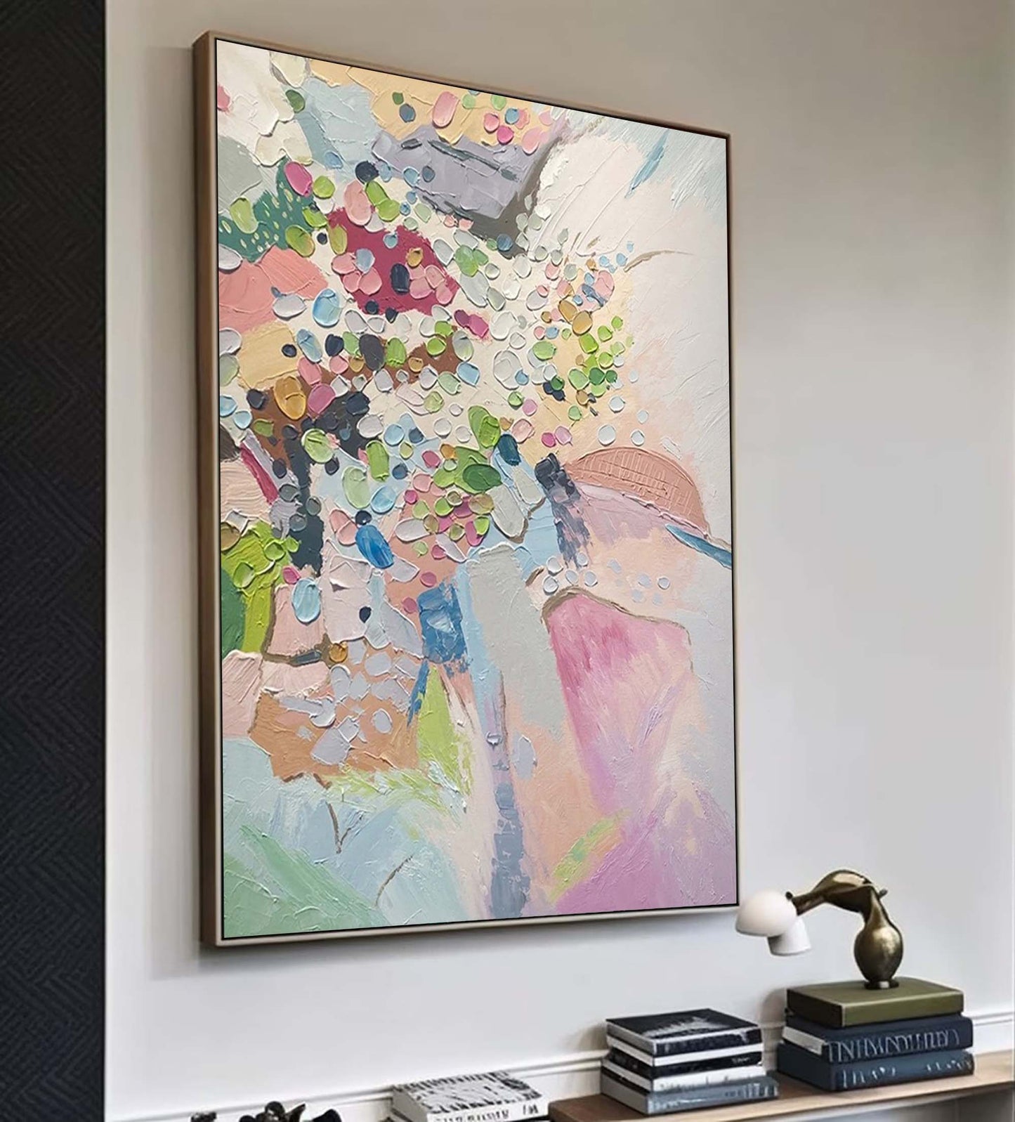 Spring Confetti - Pastel Abstract Floral Painting Textured Canvas