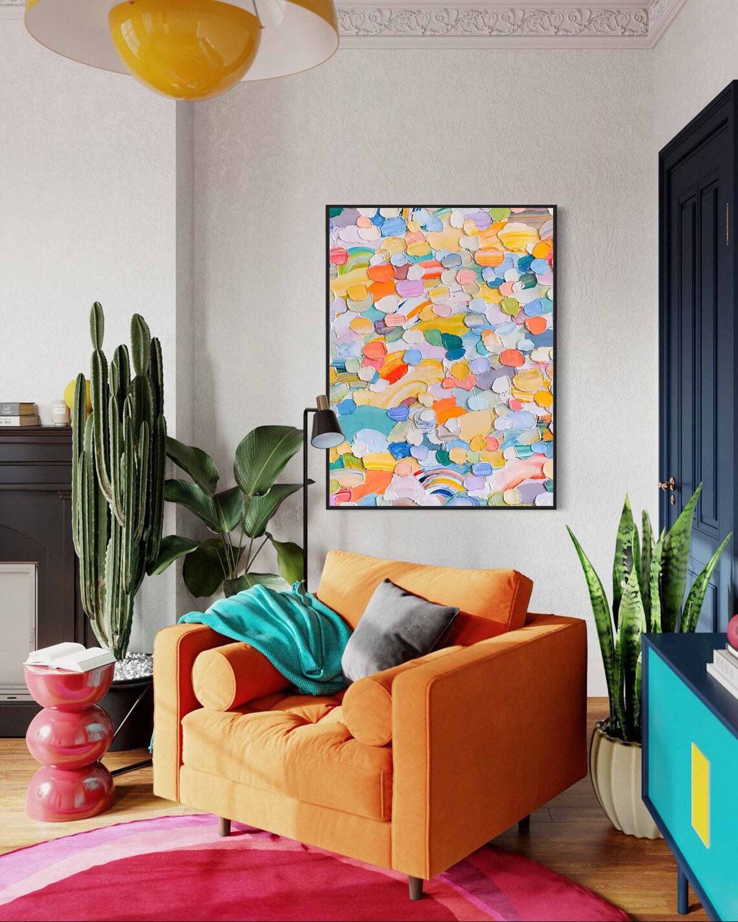 Confetti Dream - Joyful Colorful Canvas Artwork, Heavy Texture Painting