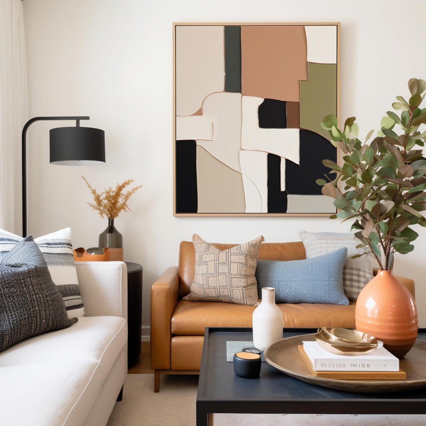 Terra Collage - Textured Black, Brown and Beige Wall Art