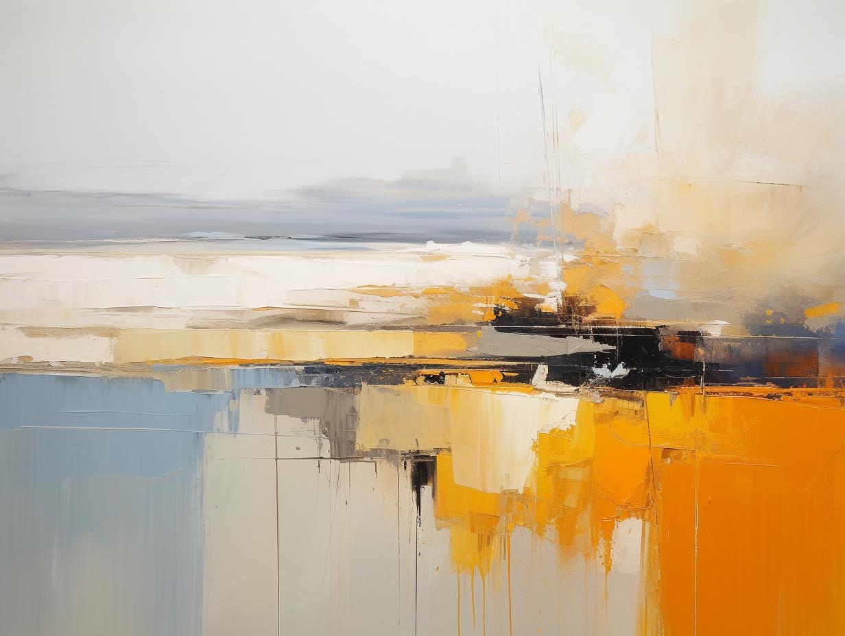 Horizon Block - Orange Wall Art Abstract Landscape Canvas