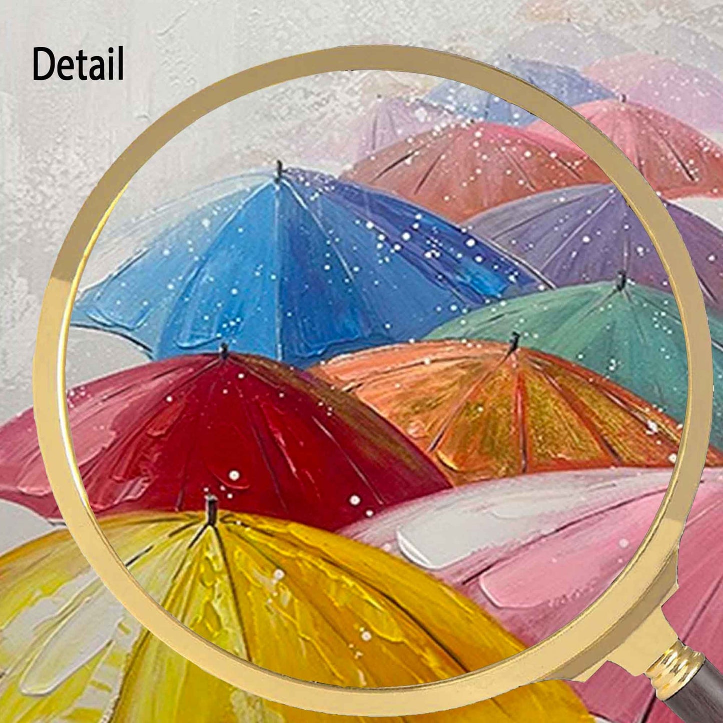 Rainy Day Joy - Colorful Wall Art Umbrella Canvas Painting