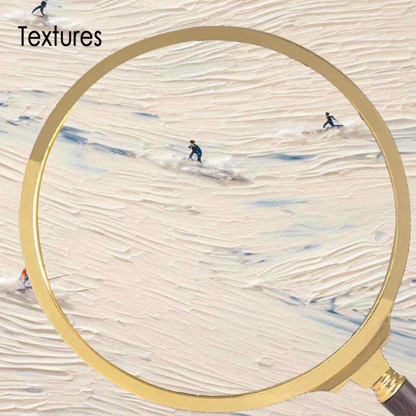 First Tracks - Panoramic Skiing Art and Textured Mountain Painting