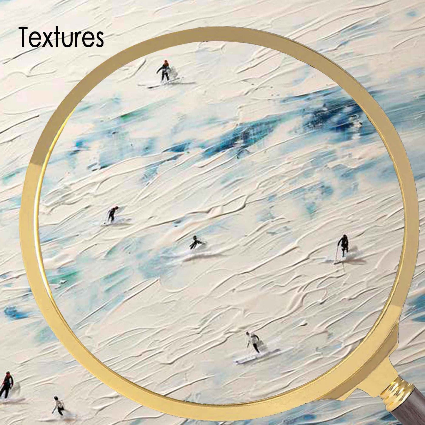 Mountain Panorama - Textured Ski Art and Snow Ski Wall Art