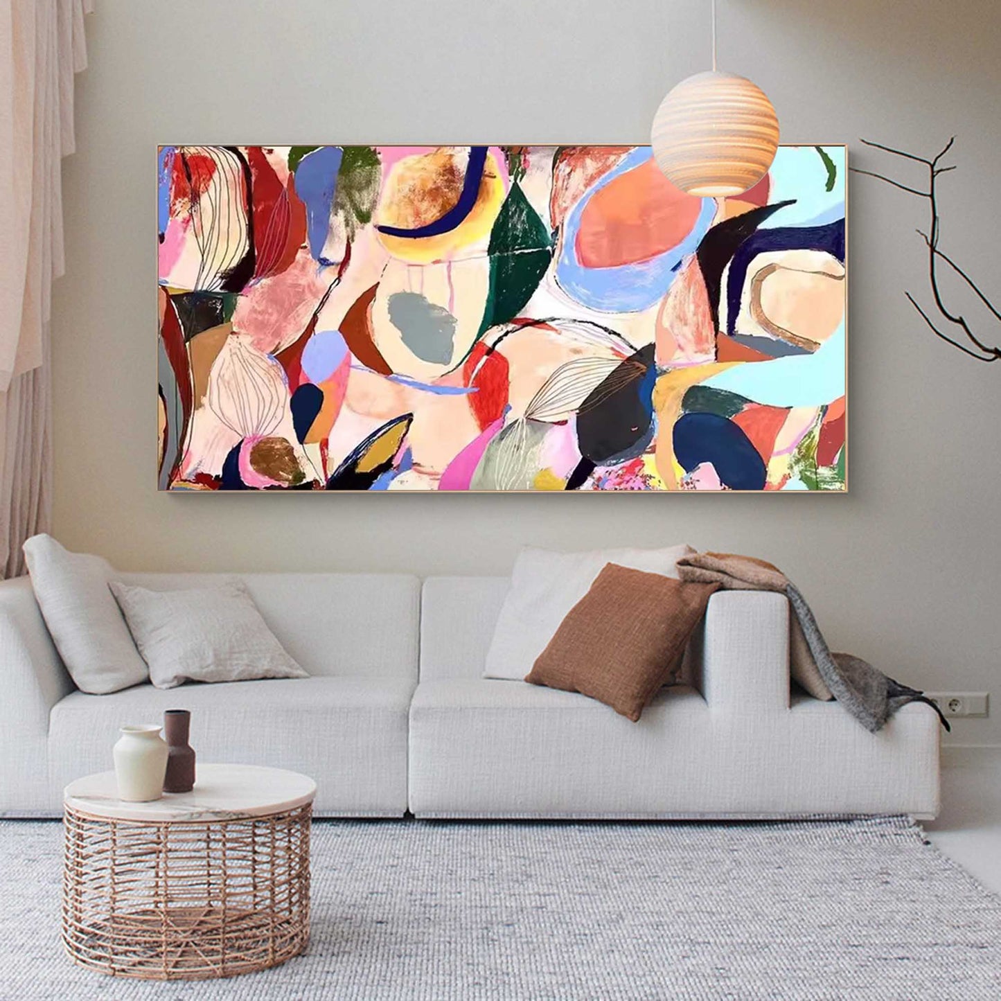Garden Chaos - Eclectic Wall Art Colorful Panoramic Canvas