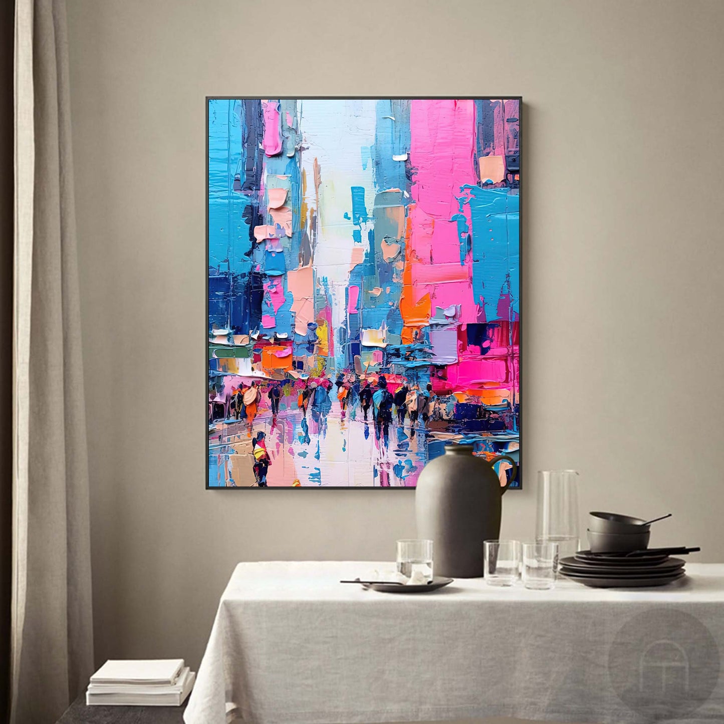 City Pulse - Urban Wall Art Colorful Abstract Street Scene