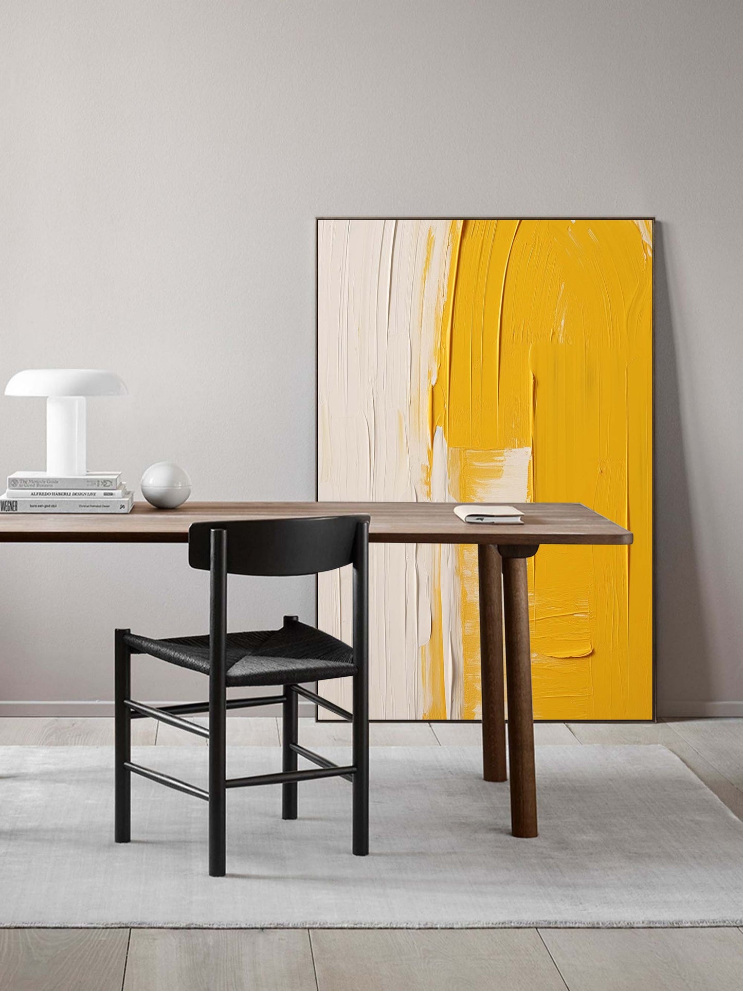 Sunshine Texture - Minimalist Yellow Wall Art, Heavy Texture Painting