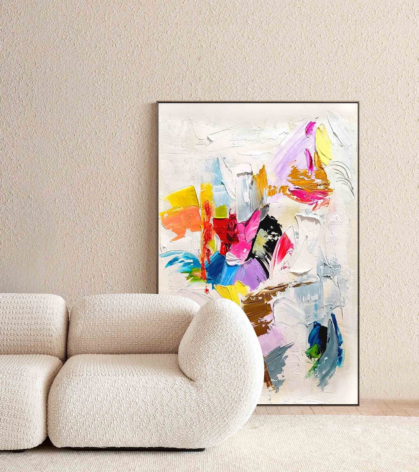 Vibrant Motion - Canvas Wall Art Abstract Impasto Painting