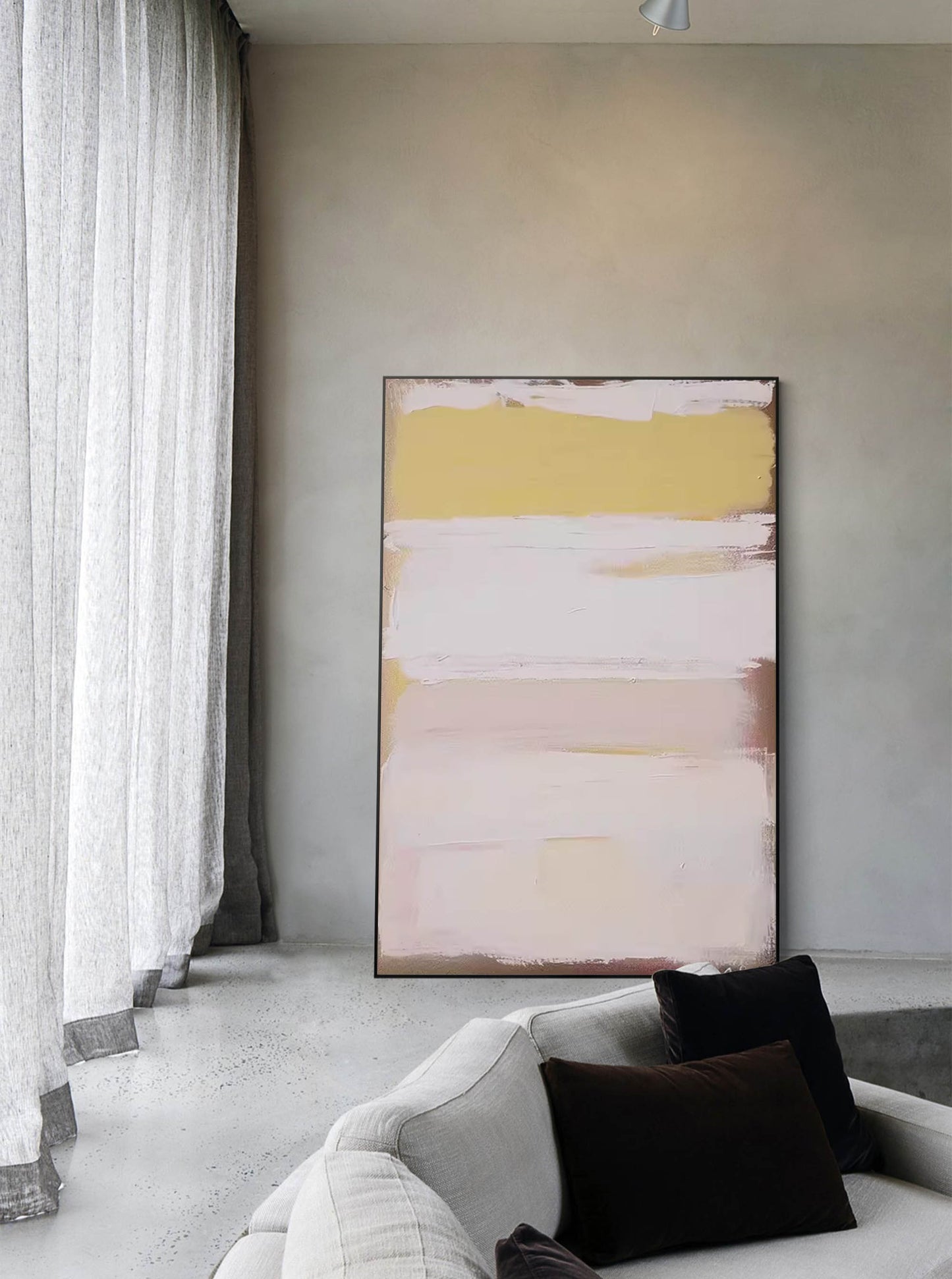 Quiet Horizon - Neutral Wall Art Minimalist Beige Abstract