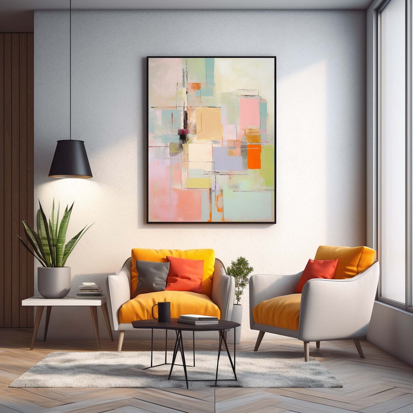 Ethereal City - Soft Abstract Painting Pastel Wall Art