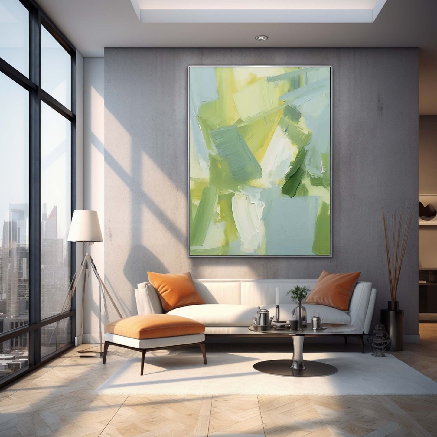 Spring Fields - Textured Green and Yellow Abstract Painting