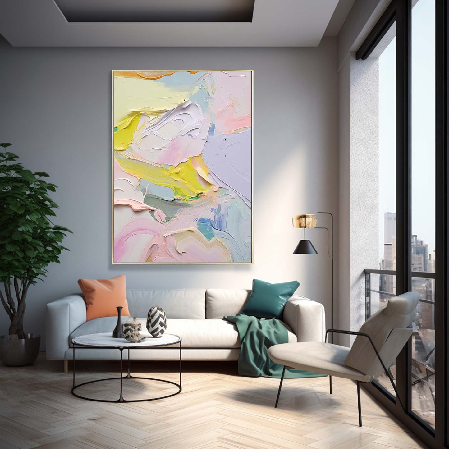 Spring Bloom - Pastel Impasto Painting Abstract Floral