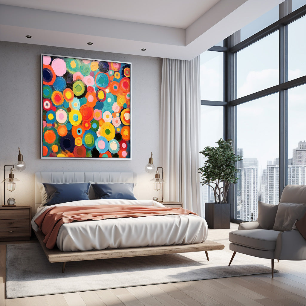 Joyful Circles - Vibrant and Funky Wall Art, Happy Abstract Painting