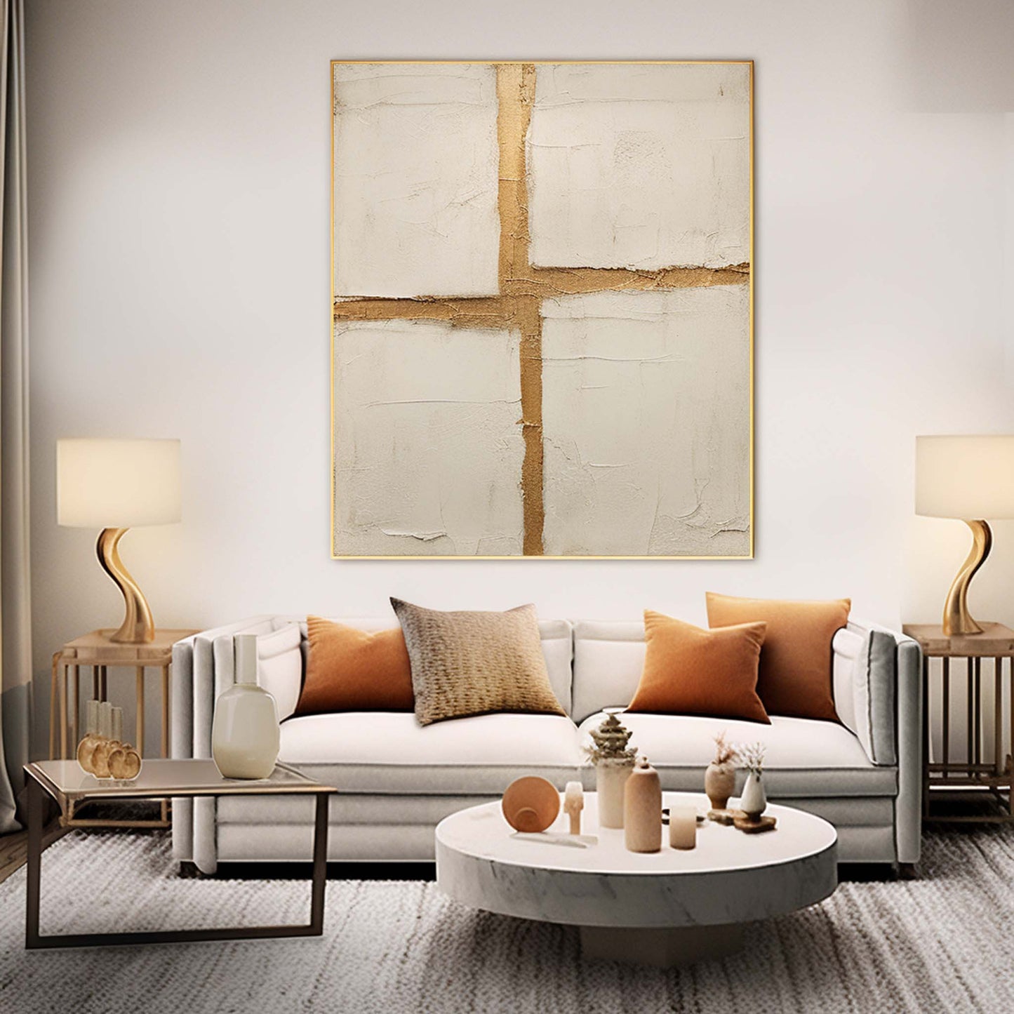 Ancient Pillar - Minimalist Textured Art Wabi Sabi Canvas