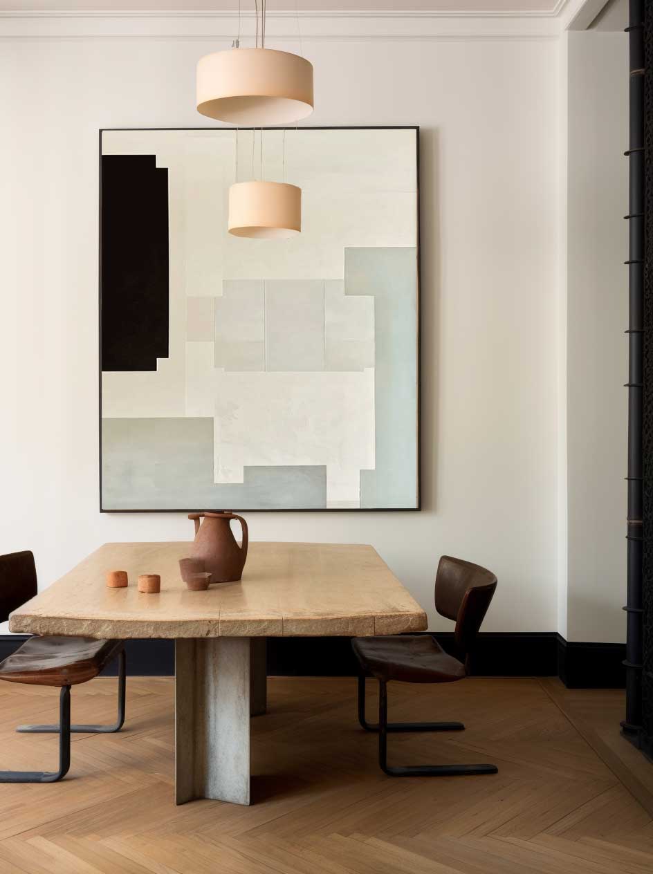 Structure in Monochrome - Modern Minimal Black White Gray Wall Art