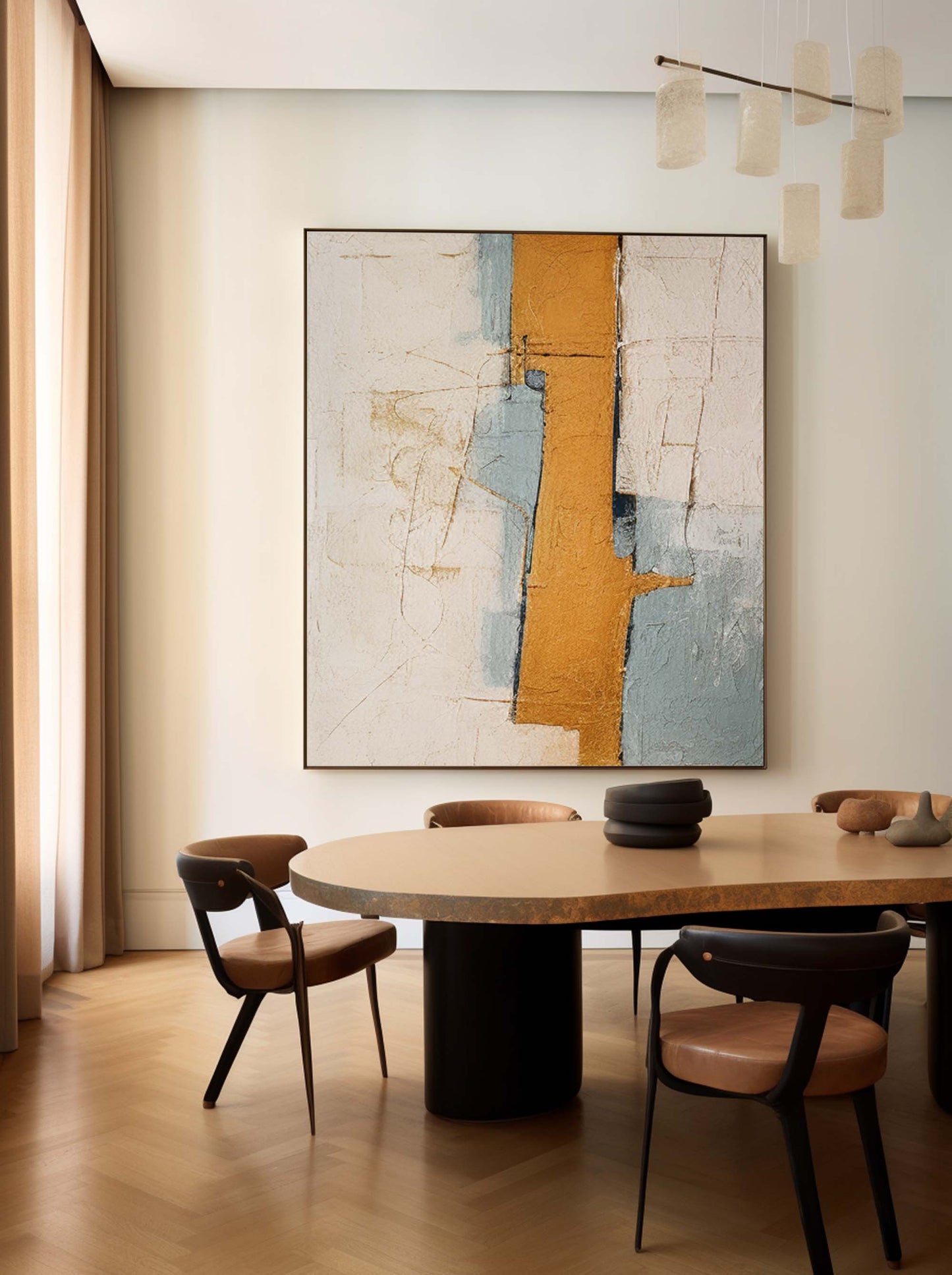 Ancient Pillar - Plaster Wall Art Wabi Sabi Textured Canvas