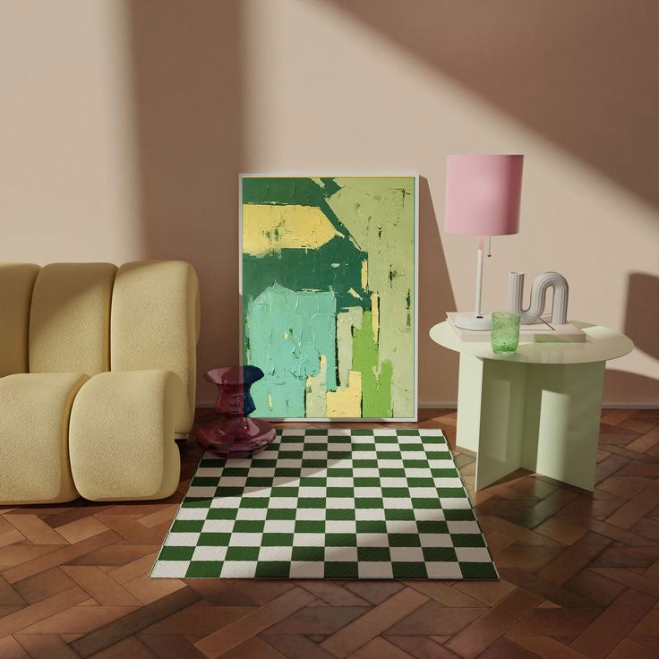 Forest Blocks - Green Abstract Wall Art Textured Earthy Canvas