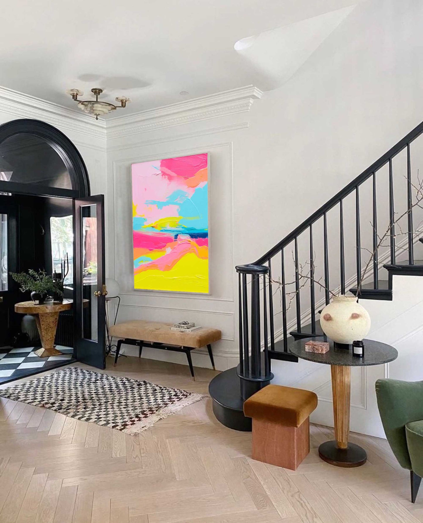 Summer Bliss - Happy Abstract Bright Wall Art with Heavy Texture