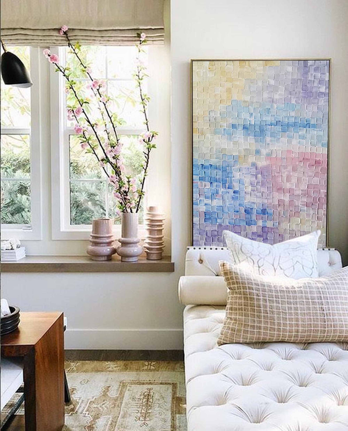 Dream Weave - Calming Pastel Wall Art, Heavy Texture Painting