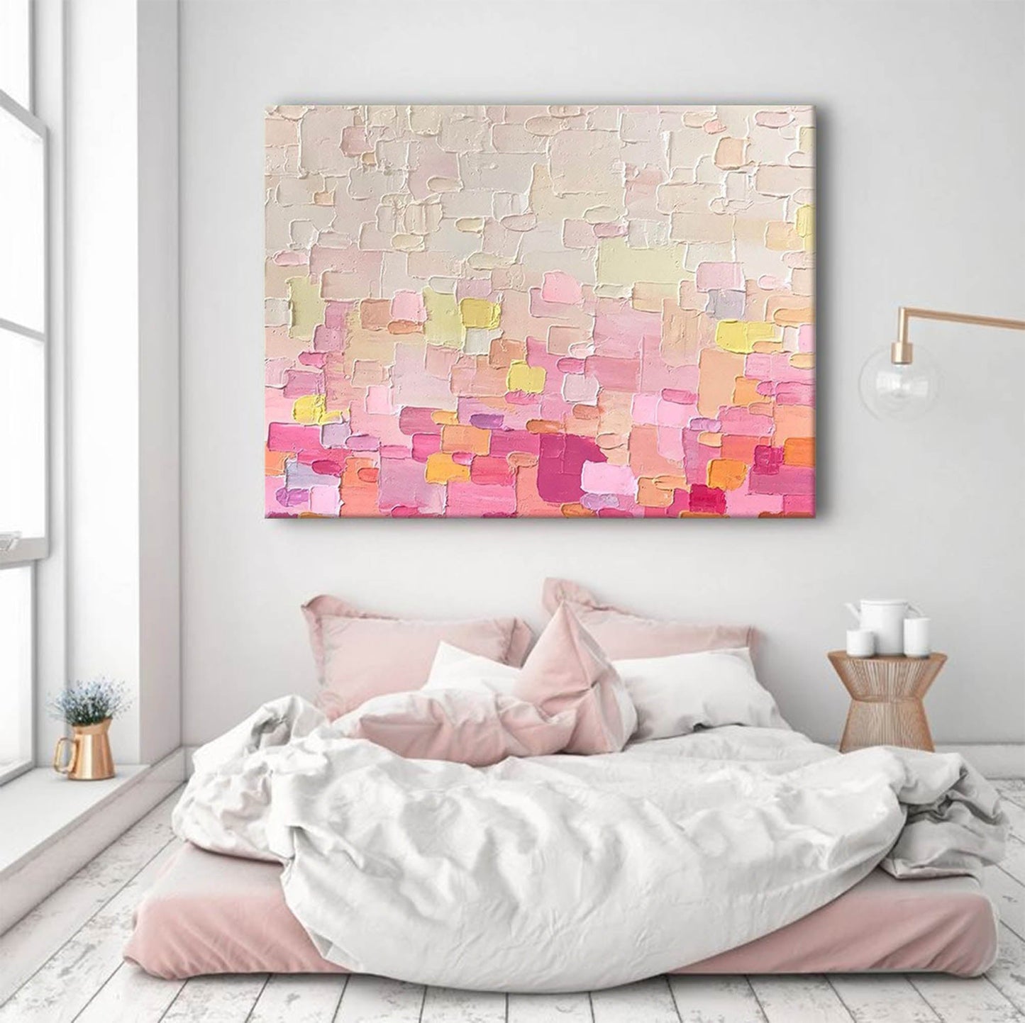 Sweet Ombre - Pink Wall Art Textured Abstract Canvas