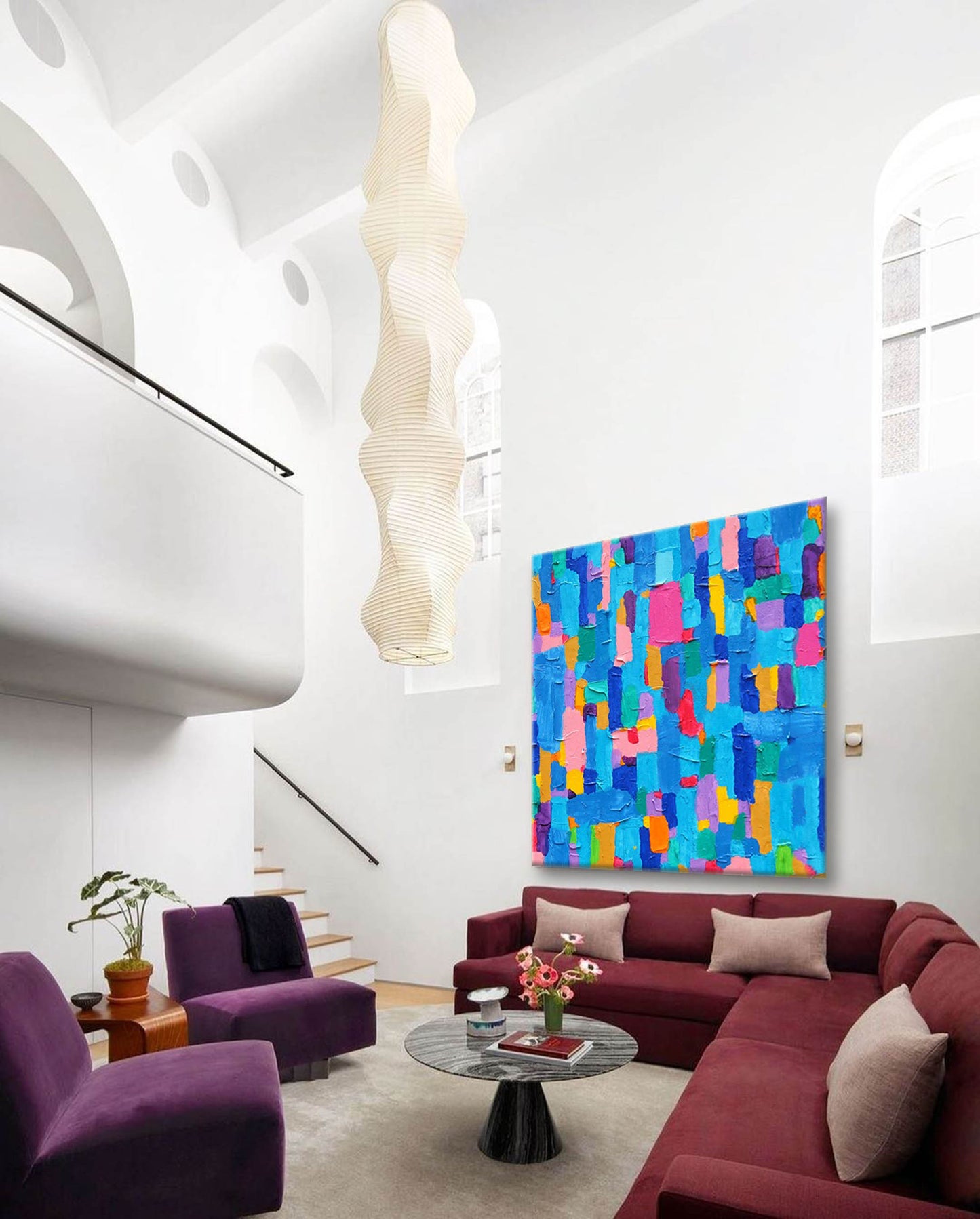 Electric Ocean - Vibrant Blue Abstract Art, Heavy Texture Painting