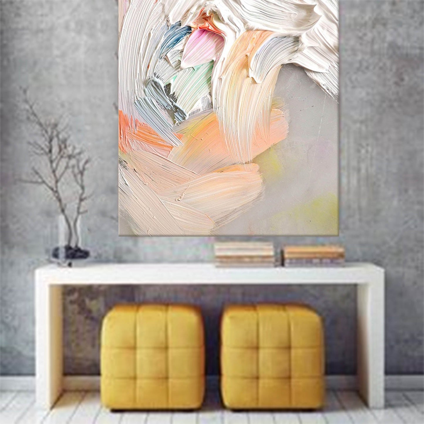 Ethereal Flow - Pastel Wall Art Heavy Texture Abstract Canvas