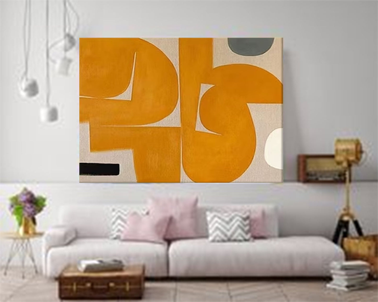 Ochre Forms - Mid Century Modern Wall Art Minimalist Abstract