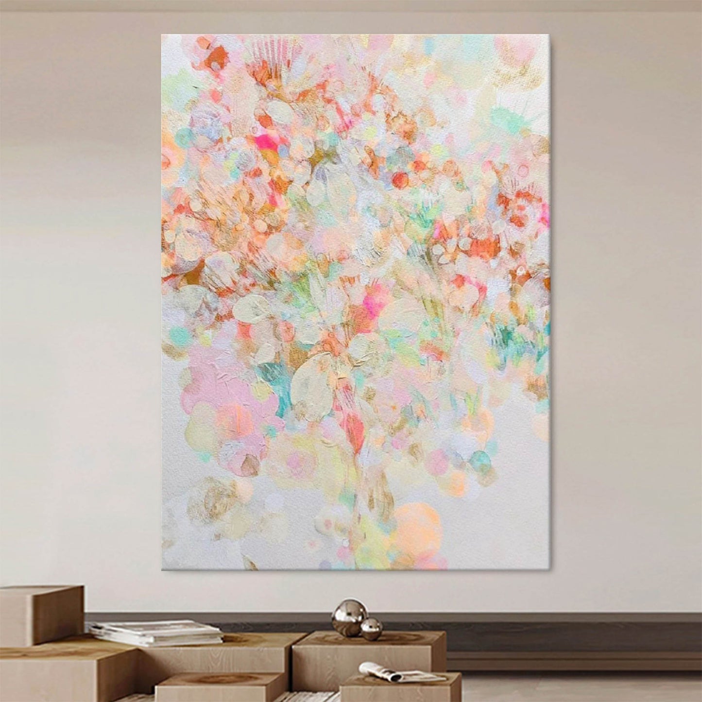 Spring Whisper - Pastel Abstract Floral Painting Canvas Art