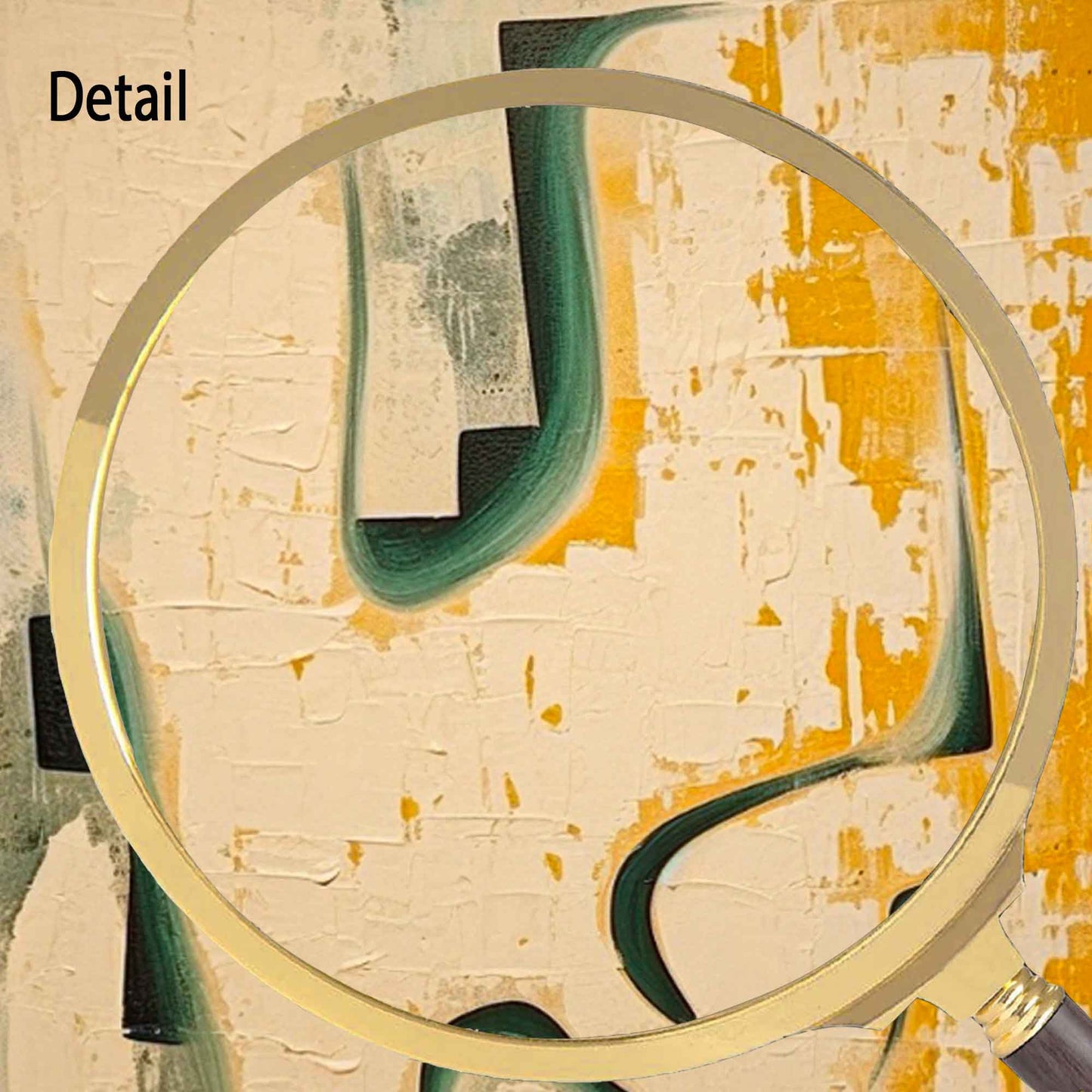 Calligraphy in Ochre - Modern Minimal Artwork Yellow & Black