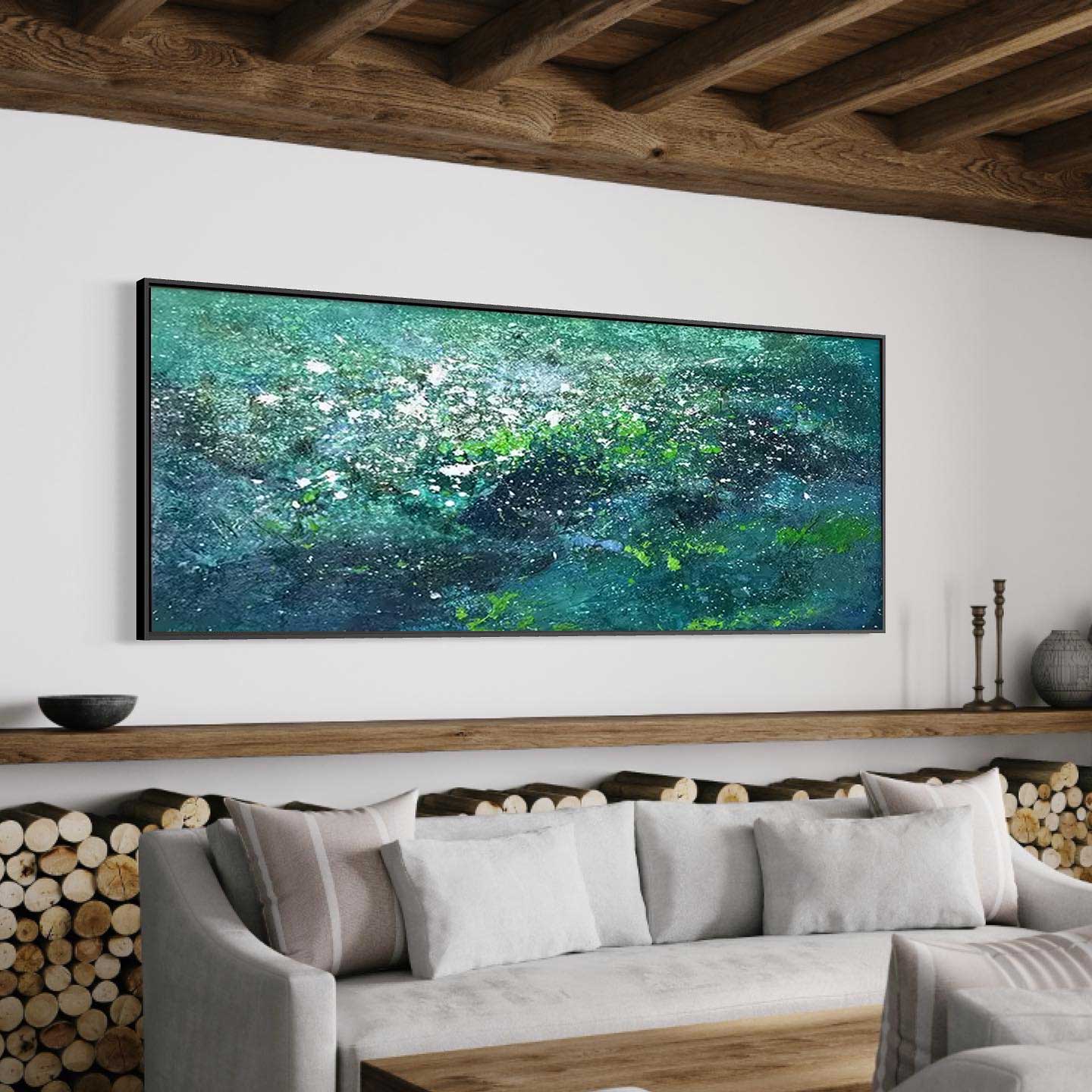 Emerald Depths - Large Textured Green Abstract Painting