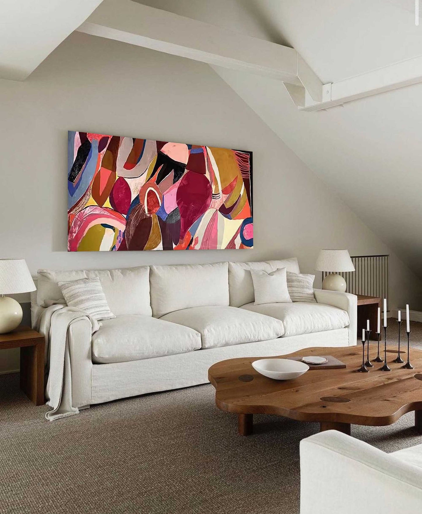 Vibrant Mosaic - Horizontal Wall Art Colorful Abstract Canvas