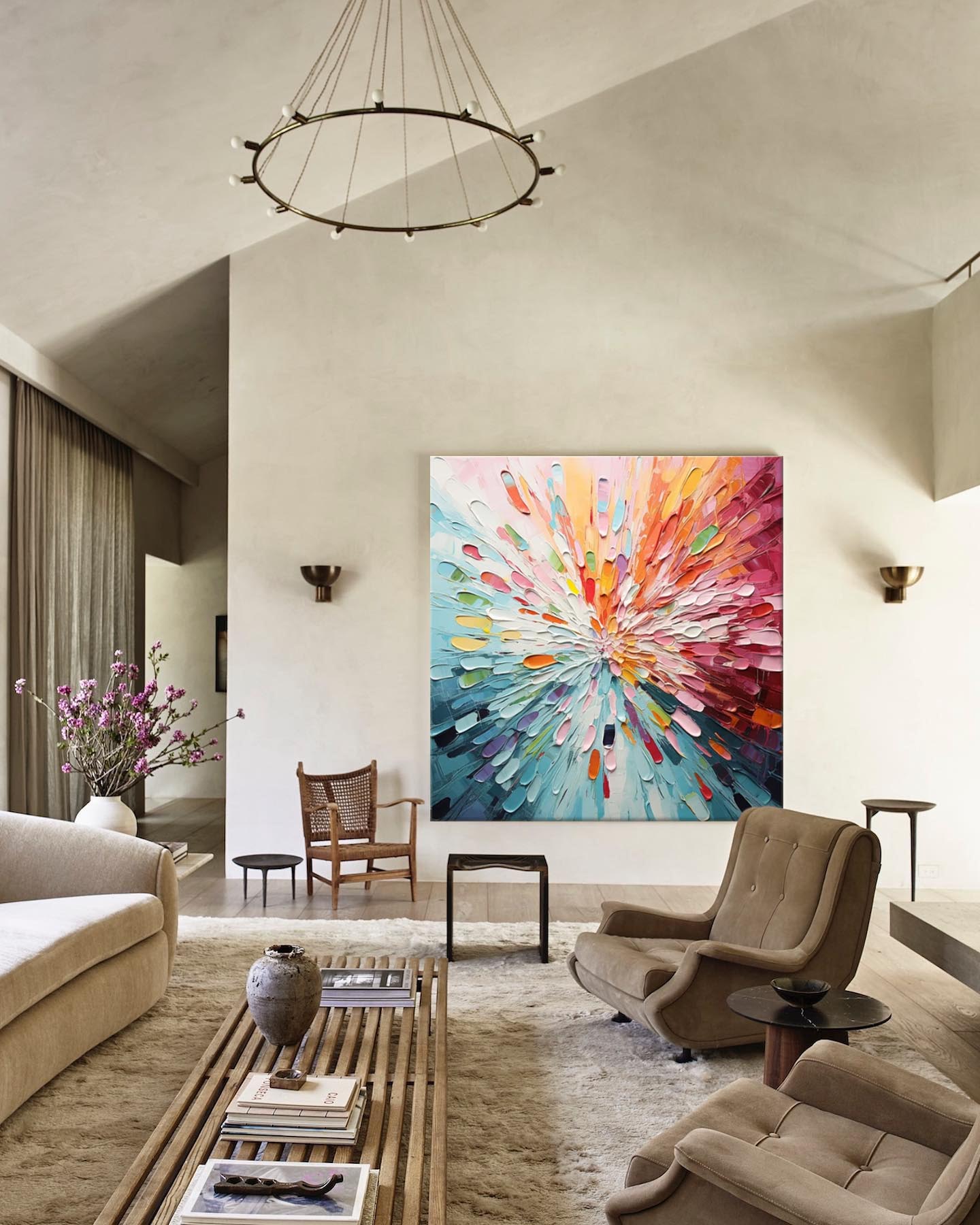 Color Burst - Vibrant and Textured Colorful Oil Painting