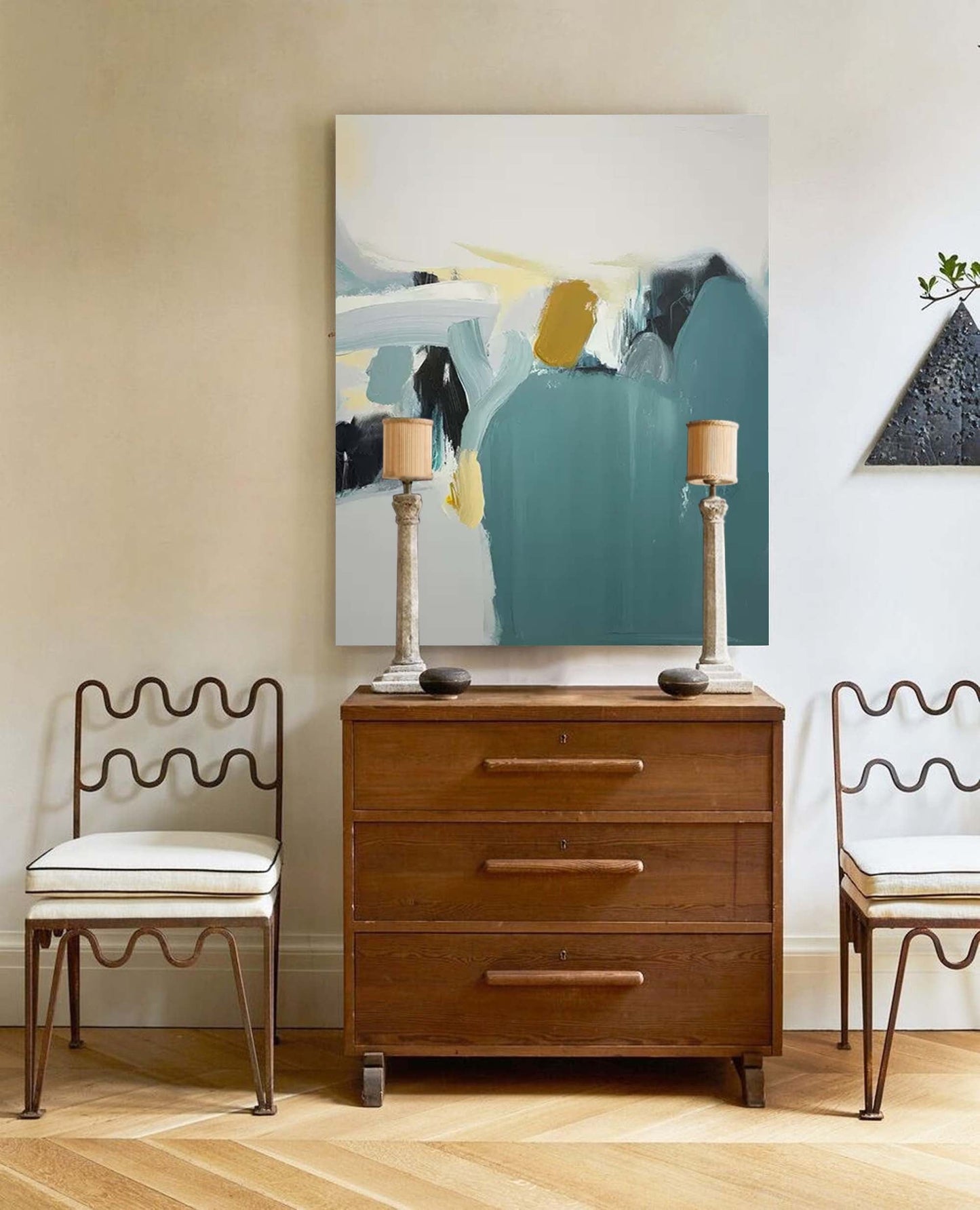 Misty Horizon - Muted Landscape Art and Tranquil Artwork on Canvas