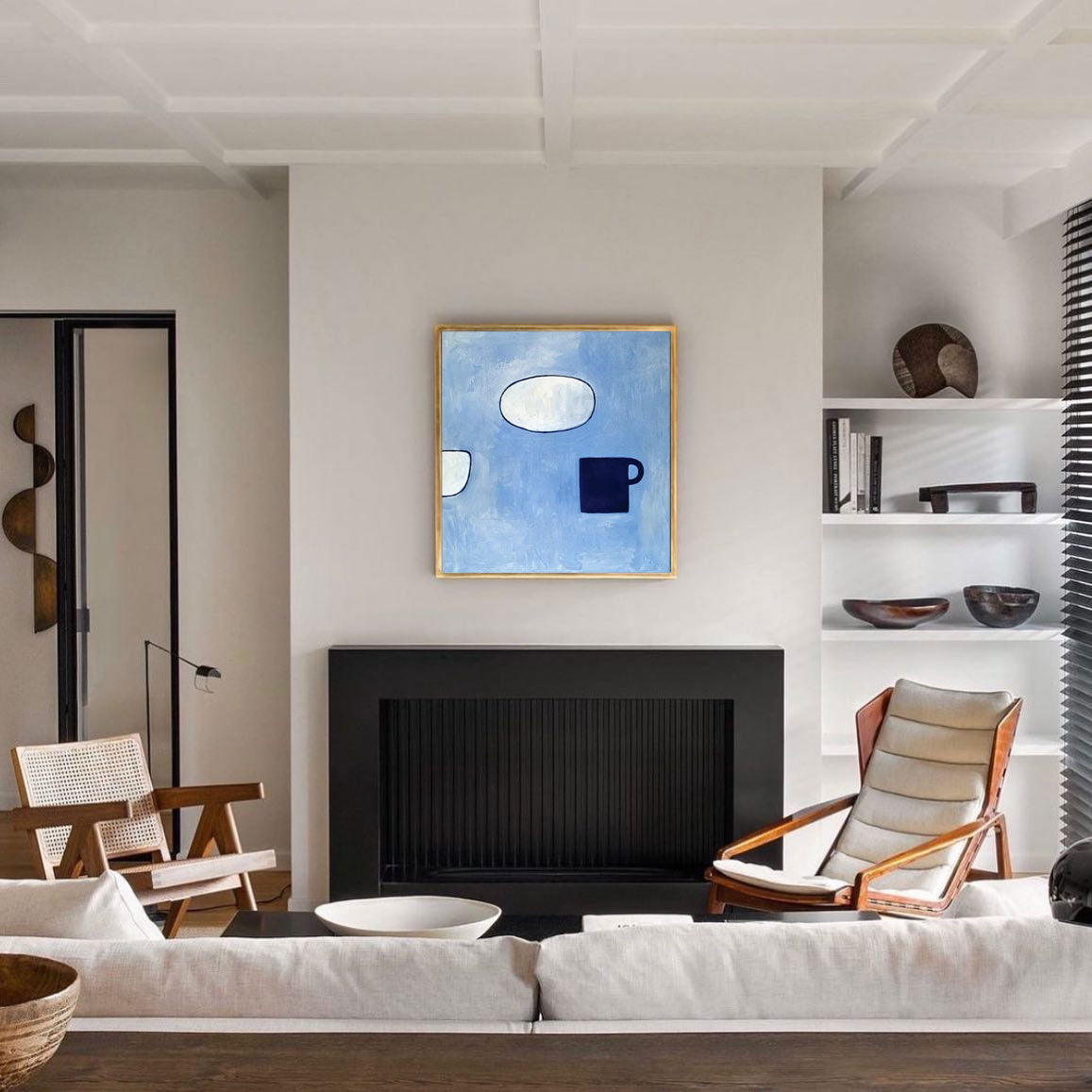 Blue Morning - Kitchen Wall Art Minimalist Mug Painting