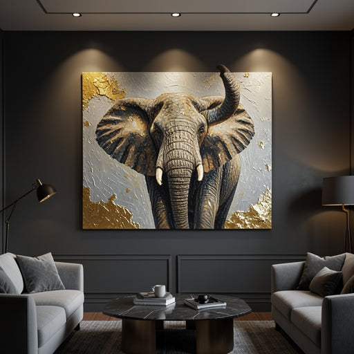 Majestic Textured Elephant Art for Home Decor