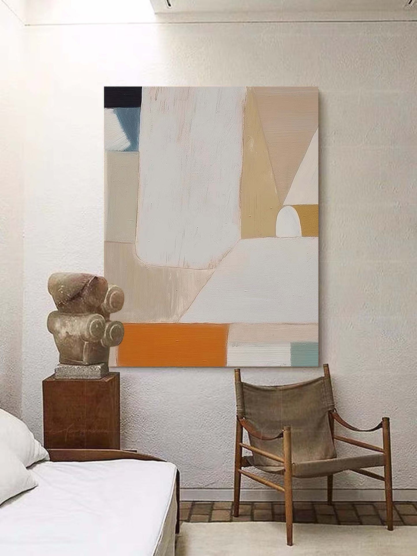Architectural Calm - Beige Wall art Minimalist Geometric Canvas
