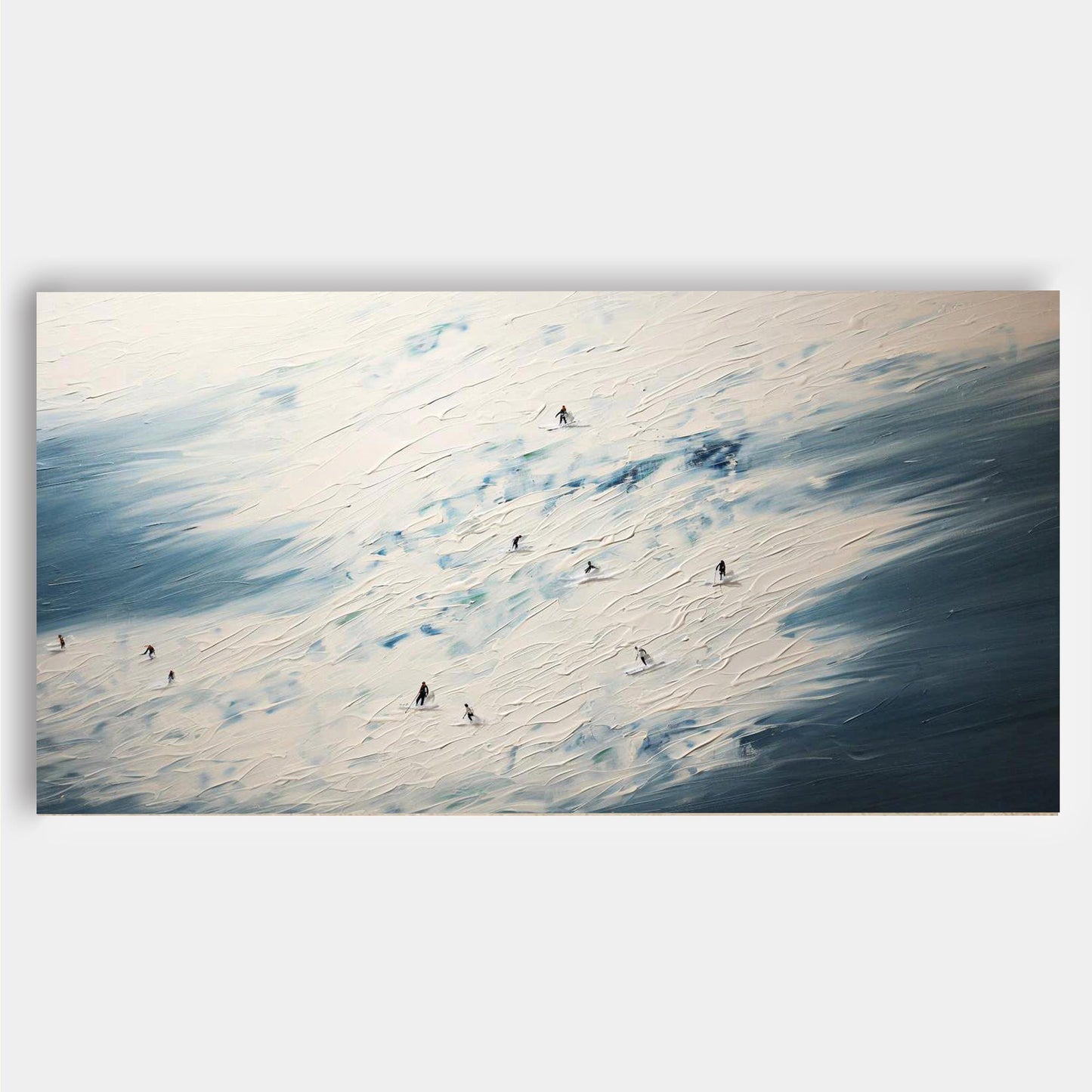 Mountain Panorama - Textured Ski Art and Snow Ski Wall Art