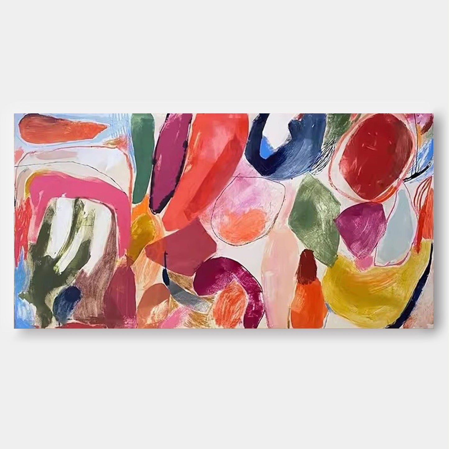 Eclectic Forms - Horizontal Wall Art Colorful Abstract Canvas
