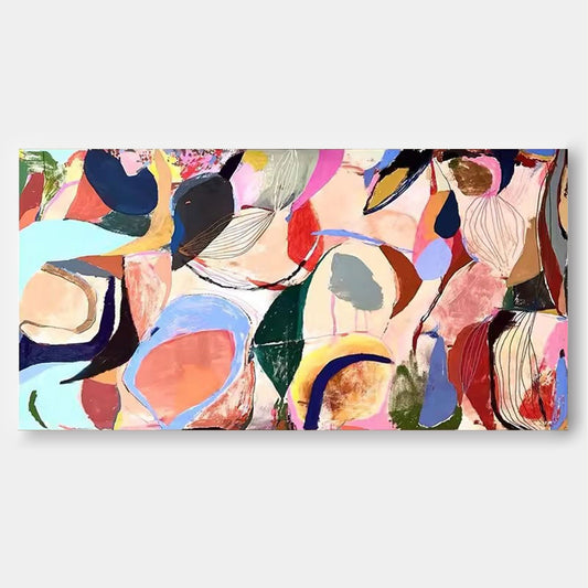 Garden Chaos - Eclectic Wall Art Colorful Panoramic Canvas