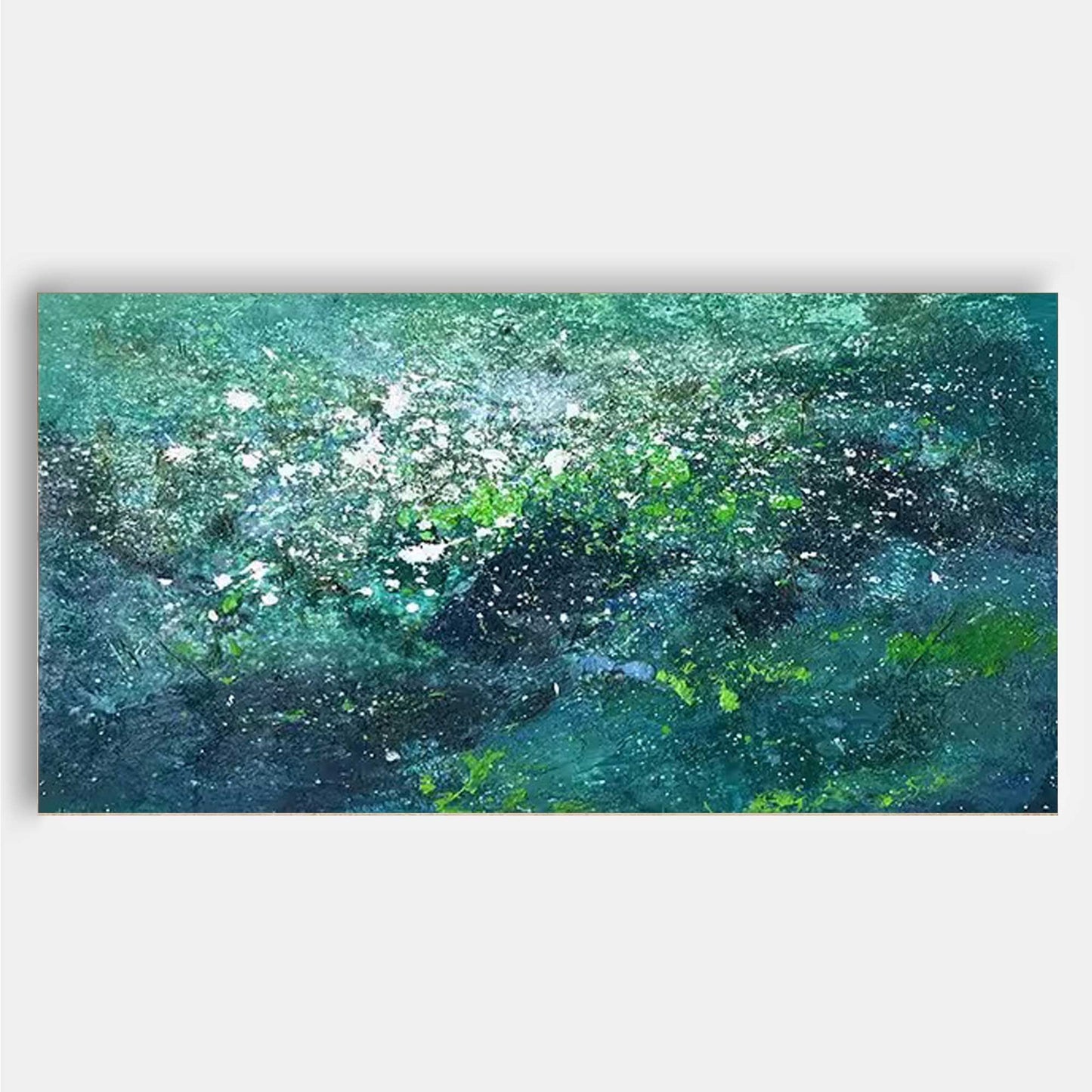 Emerald Depths - Large Textured Green Abstract Painting