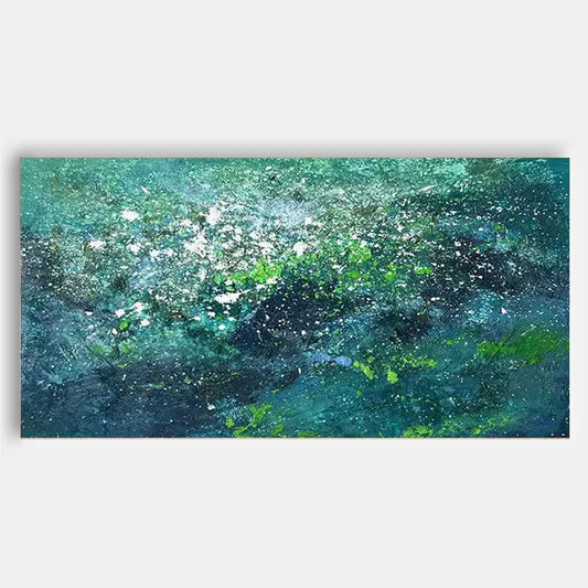 Emerald Depths - Large Textured Green Abstract Painting