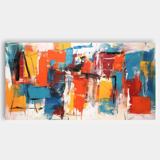 Urban Pulse - Large Abstract Horizontal Art, Contemporary Painting