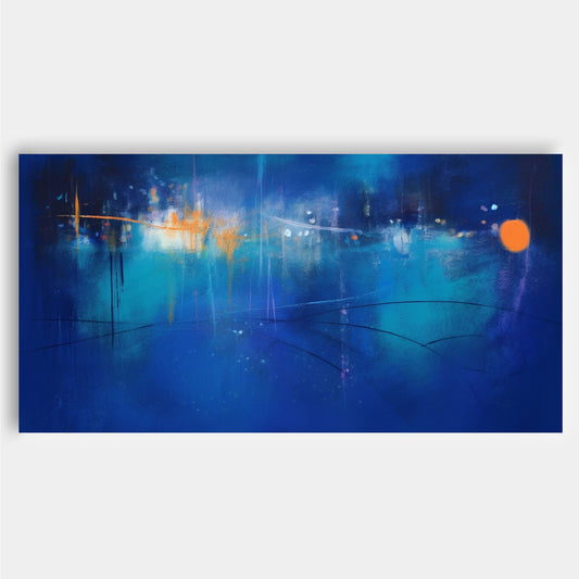 Midnight City - Moody Abstract Dark Art Painting