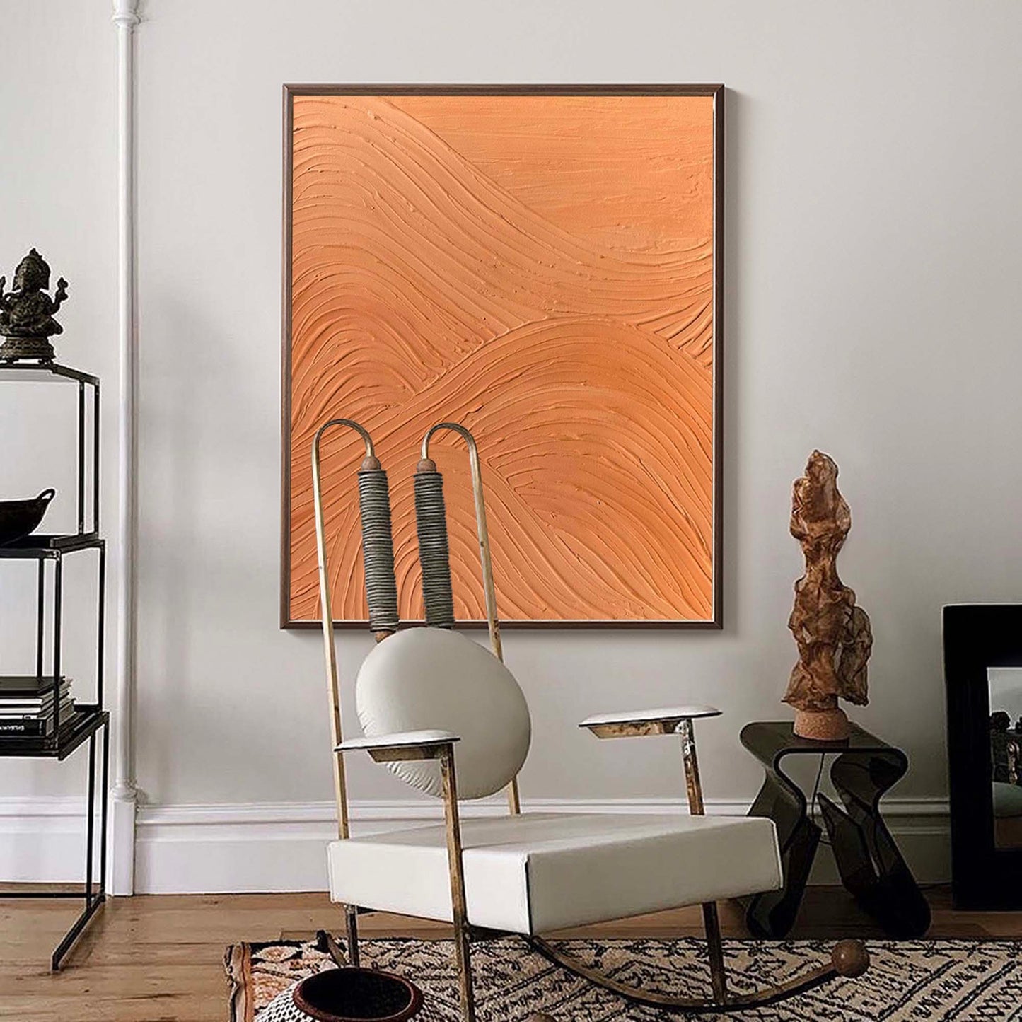 Meditative Dunes - Minimalist Zen Wall Art in Burnt Orange