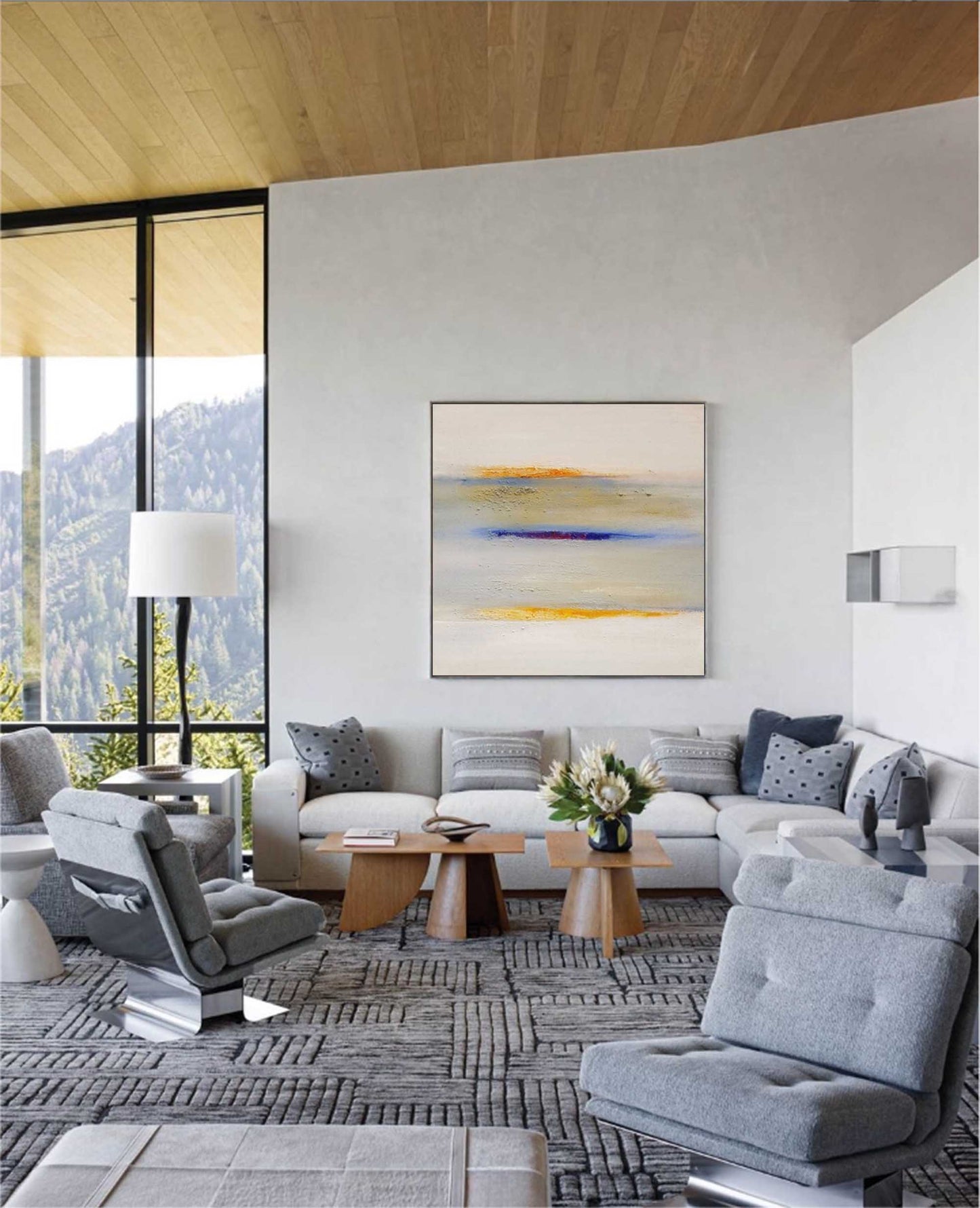 Serene Horizon - Horizontal Wall Art Minimalist Abstract Painting