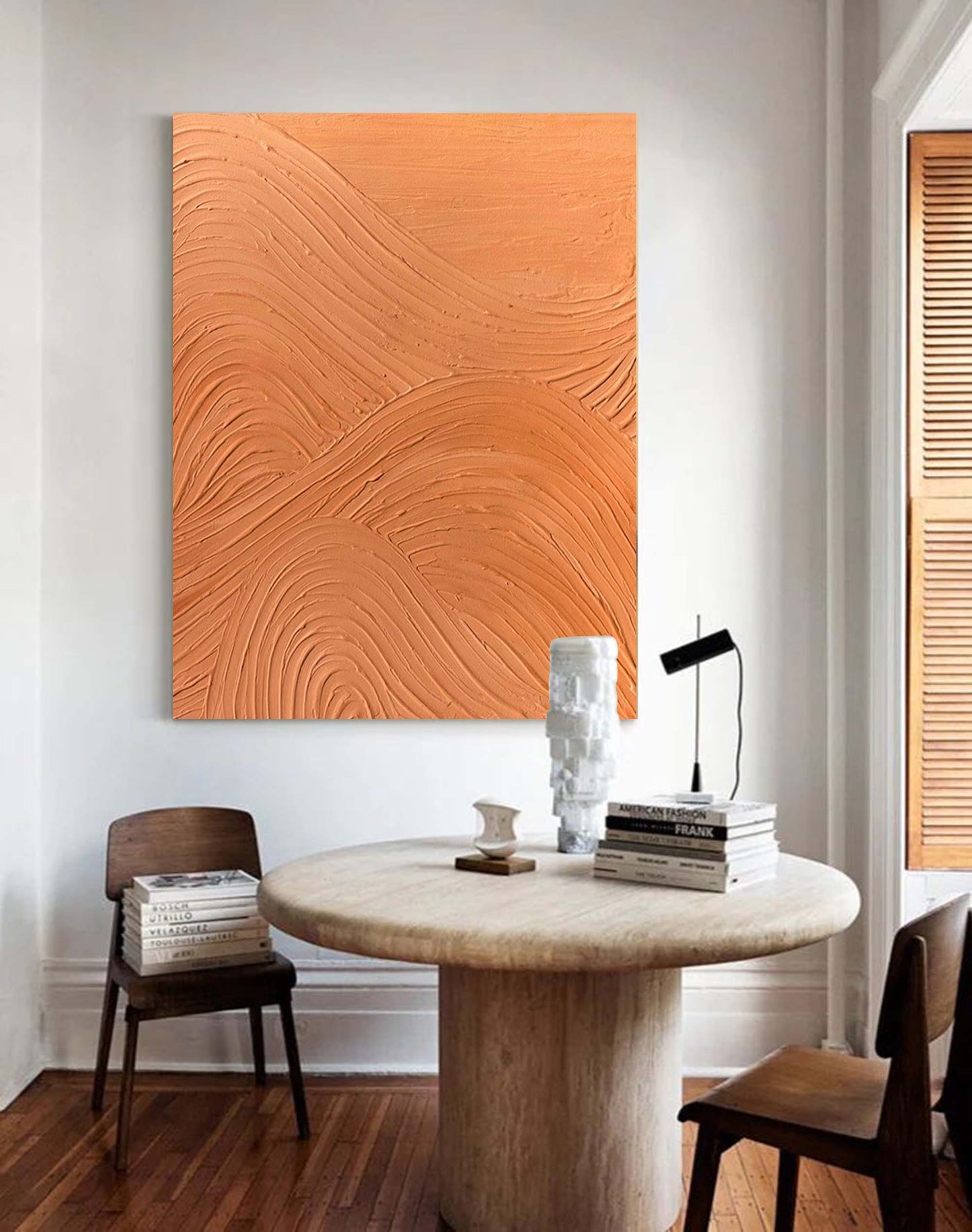 Meditative Dunes - Minimalist Zen Wall Art in Burnt Orange