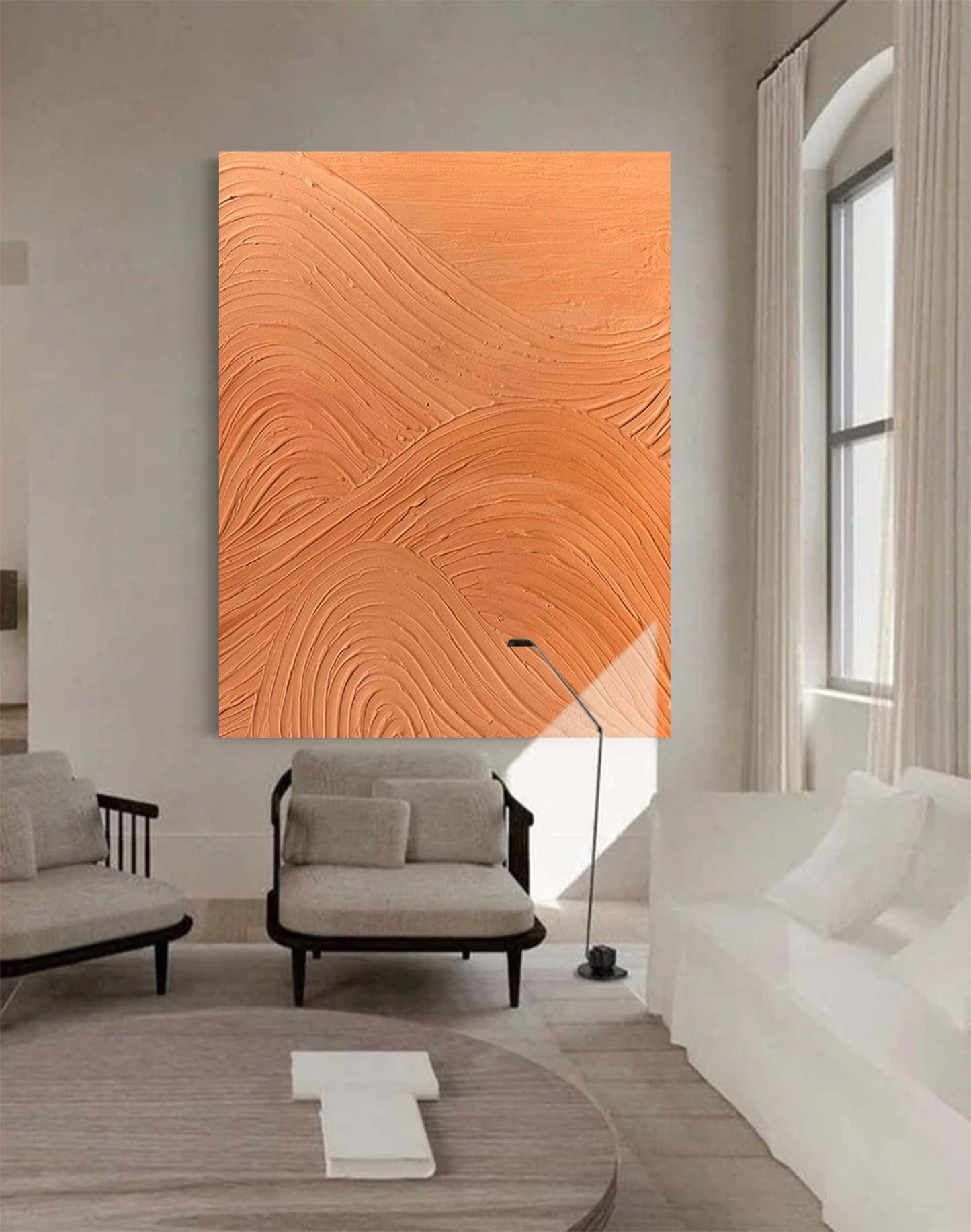 Meditative Dunes - Minimalist Zen Wall Art in Burnt Orange