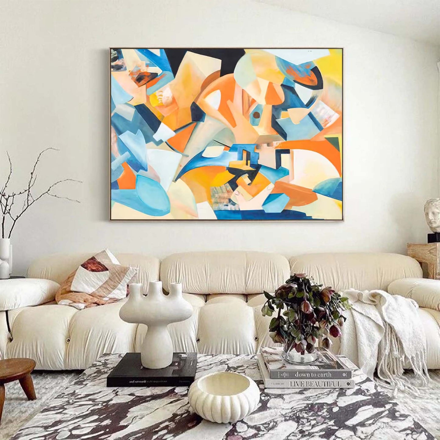 Geometric Energy - Modern Abstract Art Colorful Cubist Canvas