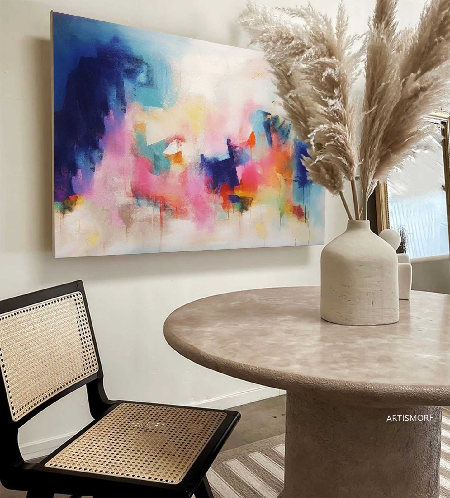 Dreamy Horizon - Large Abstract Art Painting, Colorful Contemporary Art